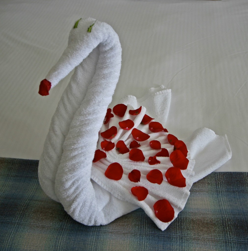 swan towel animal