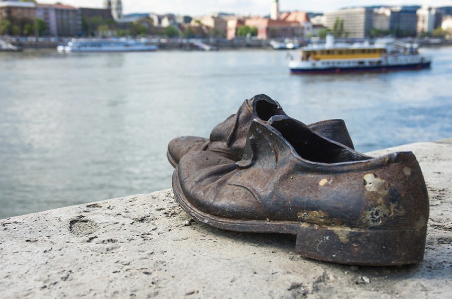 Shoes on the Danube Bank monument in Budapest, Hungary
