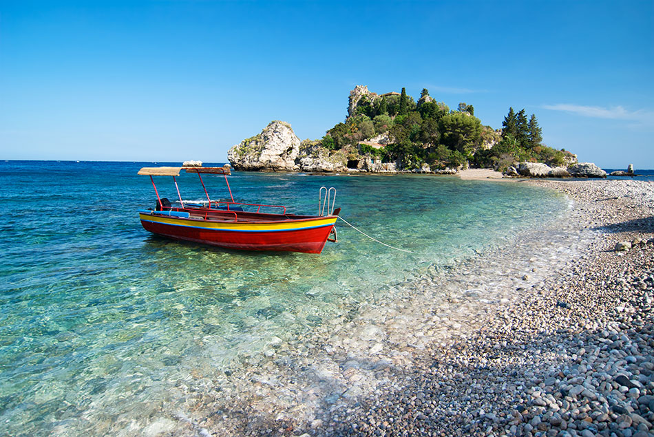 secret beach Isola Bella, Italy