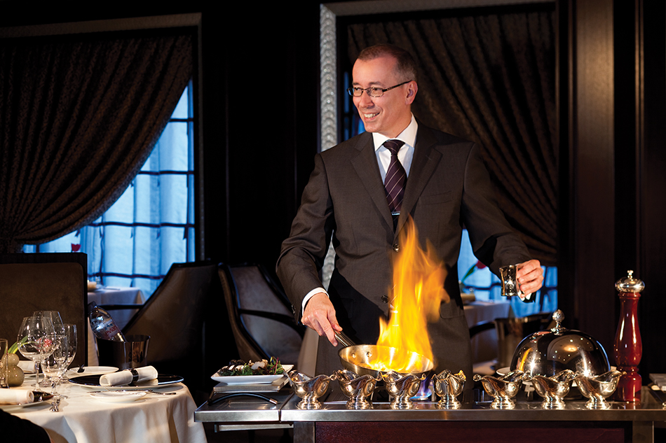 Flambe at Murano Restaurant - Deck 5 Aft Celebrity Eclipse - Celebrity Cruises