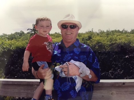 Logan and his Grandad in Hell!! Grand Cayman.