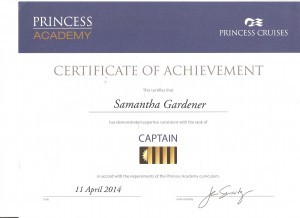 Princess Captain Certificate