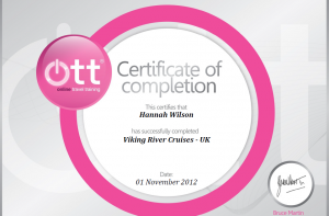 Viking River Cruises Certificate