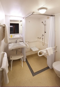 An example of an adapted bathroom on board Azamara 