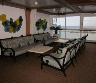 Part of the seating on deck Riviera