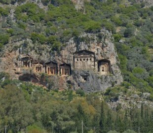 Rock tombs on the Dalyan river