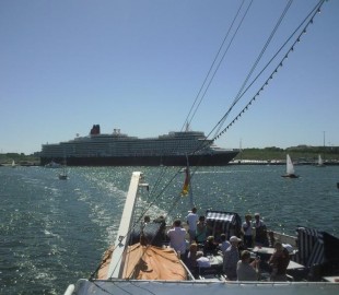 Describe flotillas of boats image &nbsp;coming to view Queen Elizabeth &nbsp;at travemunde 30000 people turned out amazing.