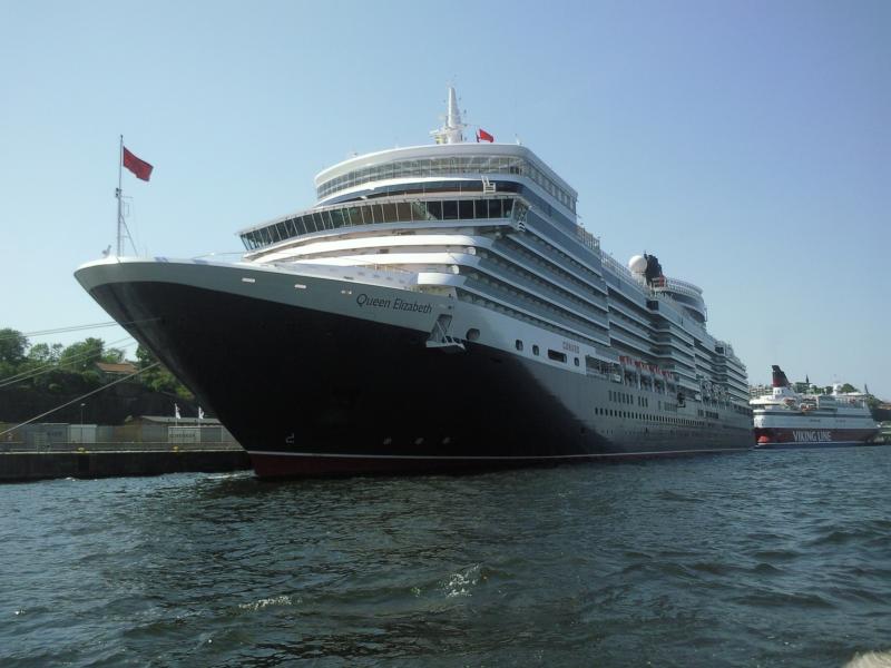 Docked in travemunde on queen Elizabeth maiden baltic cruise&nbsp;
