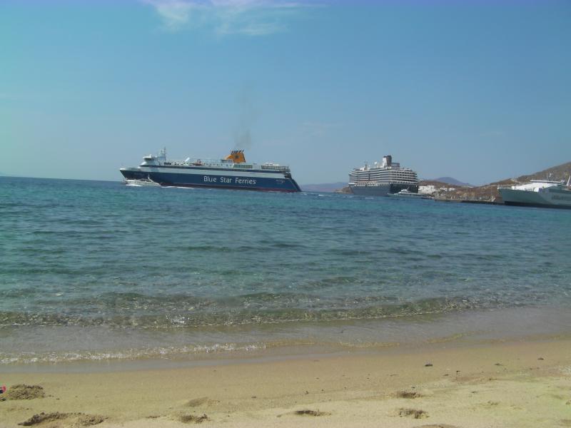 View from a beach in mykonos