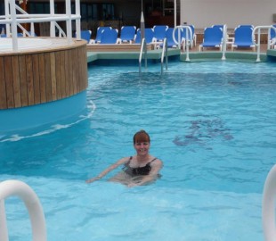 Myself in the swimming pool above the arctic circle Ocean Princess (very cold)