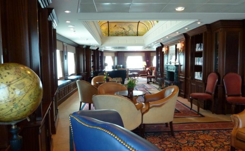 Azamara Journey Library Discovery lounge note the grand piano