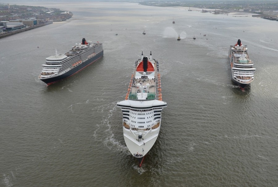 Cunard’s Three Queens Celebrate 175th Anniversary on River Mersey