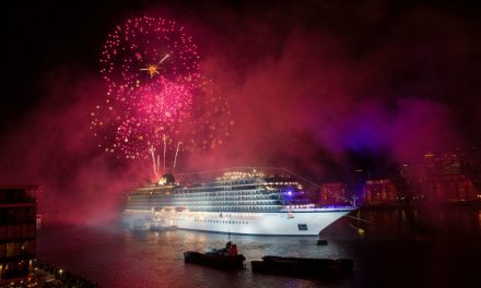 Brand New 47 Thousand Ton Ship Christened On The River Thames