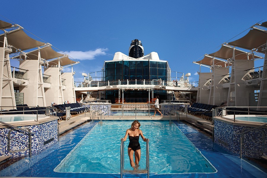Cruise ship swimming pool