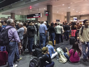 Passengers waiting for boarding, Miami Airport