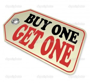 Buy One Get One Free Price Tag Special Bargain Sale