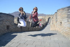 Jumping on the Great Wall of China