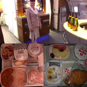 The onboard bar and my 2 delicious meals!!