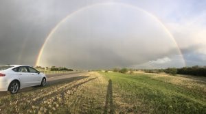 This is the first full and double rainbow I have ever seen! It was in Lawton, OK.