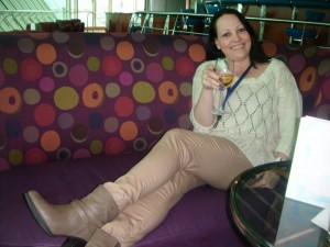 Enjoying a drink in Viking Crown Lounge!