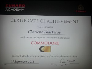 Cunard Certificate