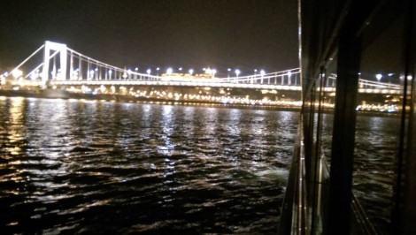 Budapest at night from cabin