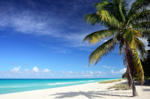 The Caribbean Sea from Varadero, more than 20km of white sandy beaches on Cuba