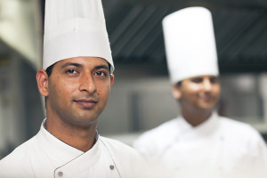 indian chefs in commercial kitchen