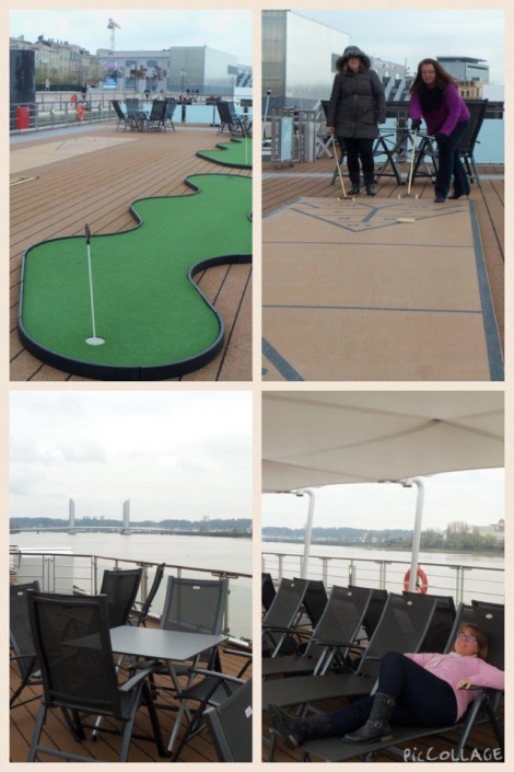 The open deck area where you can relax or play. Maybe better in the summer months!