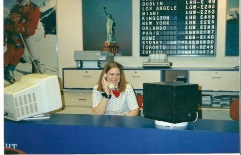 A teenager at Thomas Cook, Peckham Branch. Long before GHD's came on the scene!