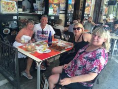 My Colleague Jess and I catching up with another Colleague Anne and her hubby for some Tapas from the Harmony of the Seas