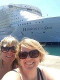 MY colleague Jess and I at Malage Port in May when Harmony was in dock.. look how close we could get.