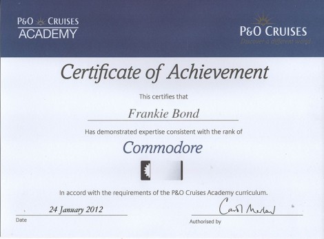 P&O Certificate for profile