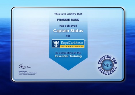 Royal Caribbean certifcate for profile