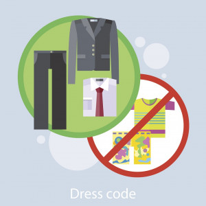 Dress code for the celebrations. Concept in flat design style. Can be used for web banners, marketing and promotional materials, presentation templates