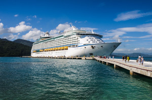 Labadee, Haiti - November 17, 2011: Passengers from theThe Royal Carribean cruise ship "Explorer of the Seas"make a day long stop at the cruise lines' private island off Haiti.