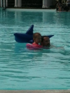 Dolphin spotting in the pool.