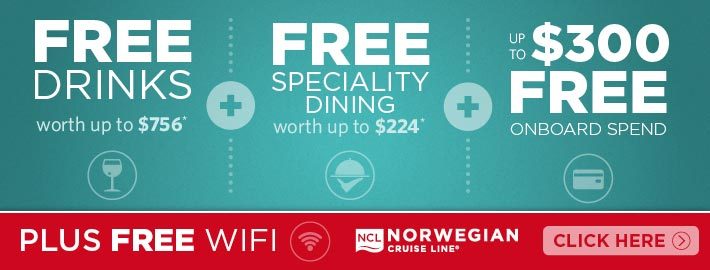 NCL Free drinks, speciality dining & spend